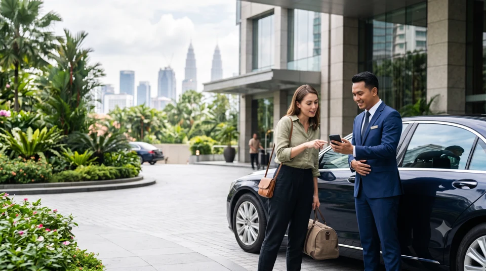  Passenger discussing a Kuala Lumpur journey with a private driver