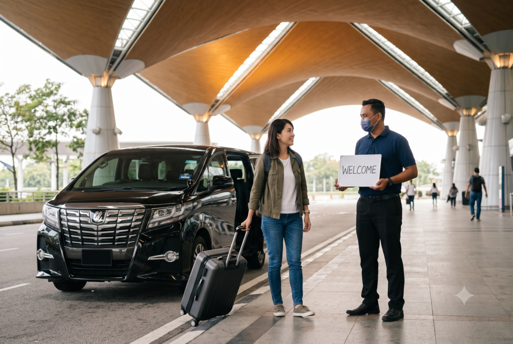 Car rental driver meeting a passenger at KLIA