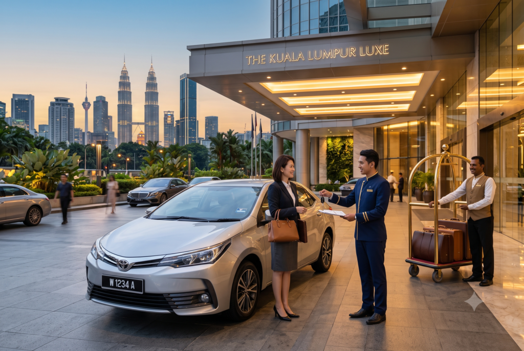 Rental vehicle delivered to hotel in Kuala Lumpur