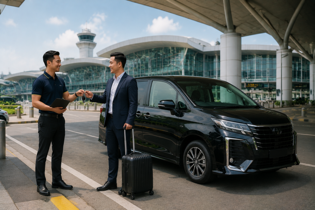 Rental car delivered to a customer at Kuala Lumpur International Airport.
