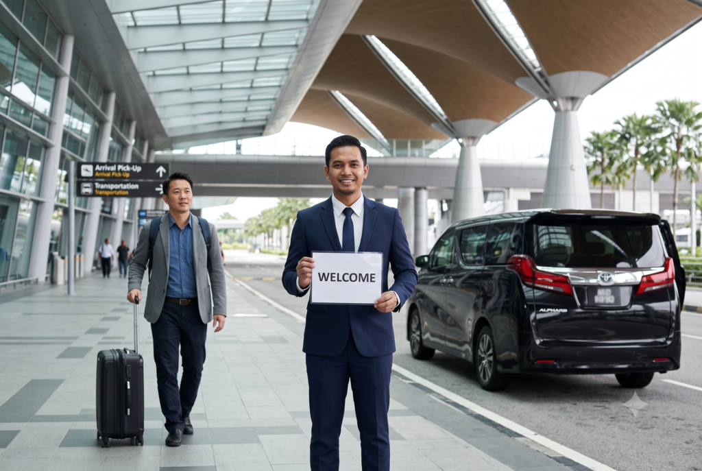 Chauffeur meeting a passenger at Kuala Lumpur airport